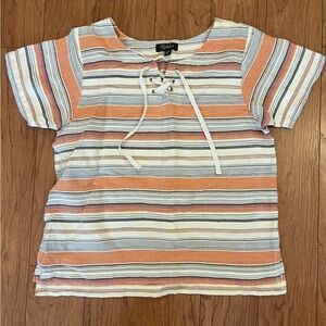RD & Koko Striped Blouse Medium 100% Cotton made in India Anthropologie Bohemian